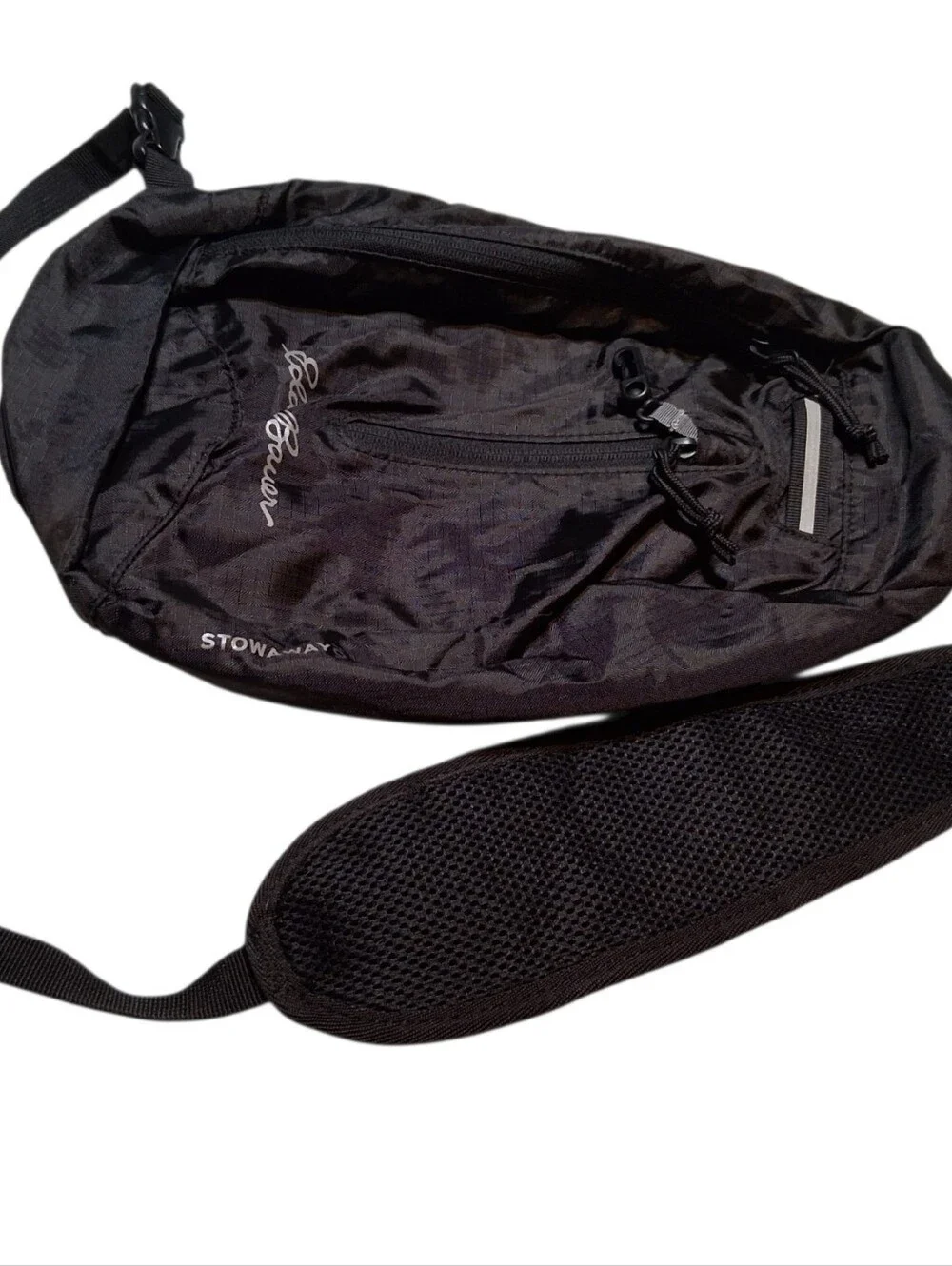 Eddie Bauer Stowaway 10L Onyx Black Packable Sling Backpack Crossbody Daypack